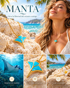 MANTA — Collar Mantarraya Turquesa